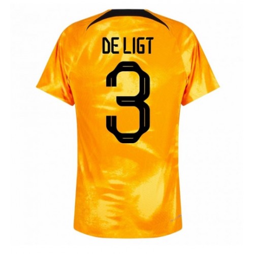 Netherlands Matthijs de Ligt #3 Replica Home Shirt World Cup 2022 Short Sleeve